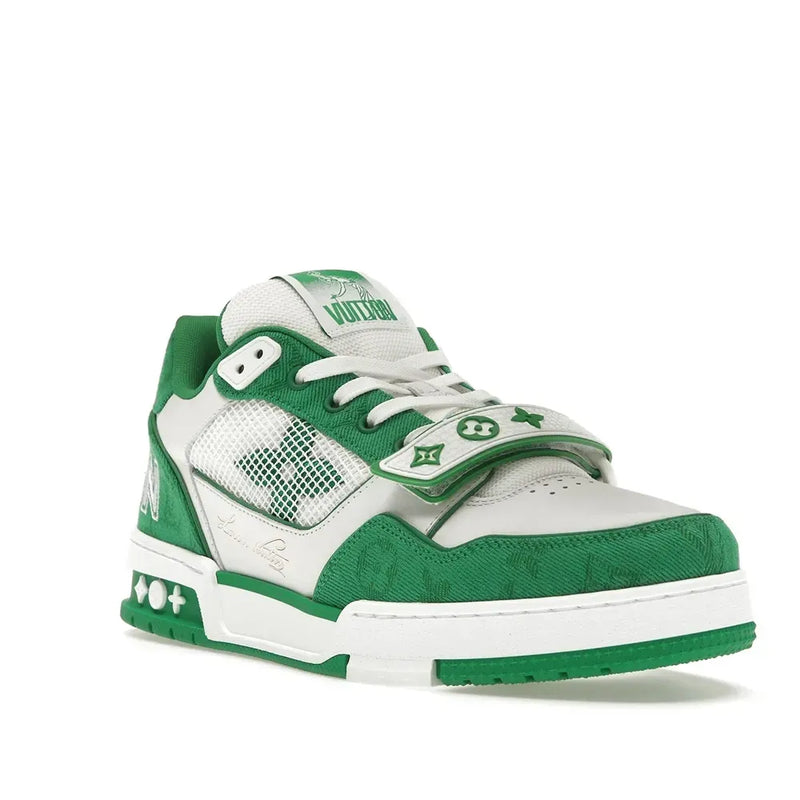 Louis Vuitton Trainer Velcro Green Monogram Denim